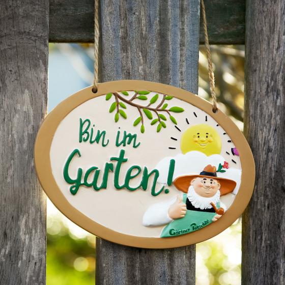 Gärtner Pötschke Schild „Bin im Garten“ online kaufen bei