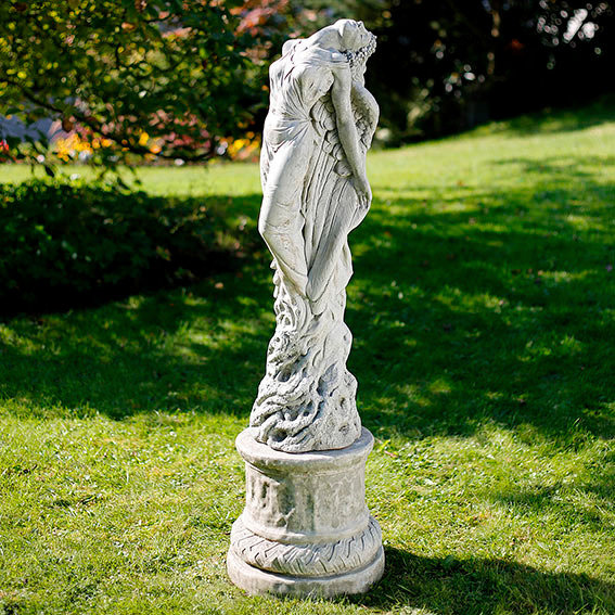 Garten-Statue Sonnenengel mit Säule