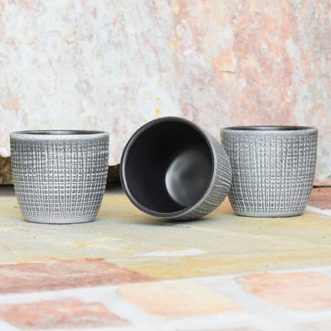 3er-Set Keramik-Übertöpfe 6cm