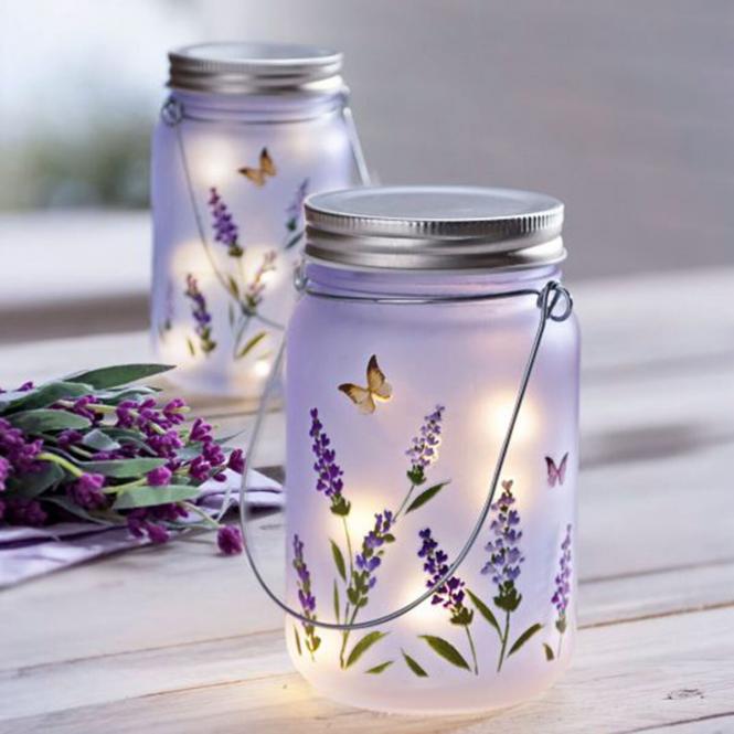 LED-Glasleuchte Lavendel
