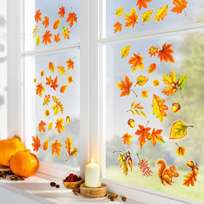 Fenstersticker Herbstlaub
