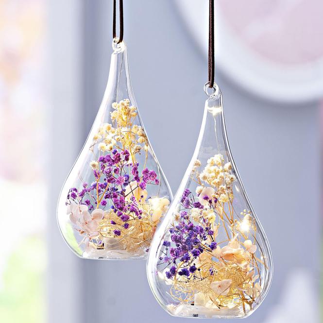 LED- Dekohänger Fleurs  aus Glas