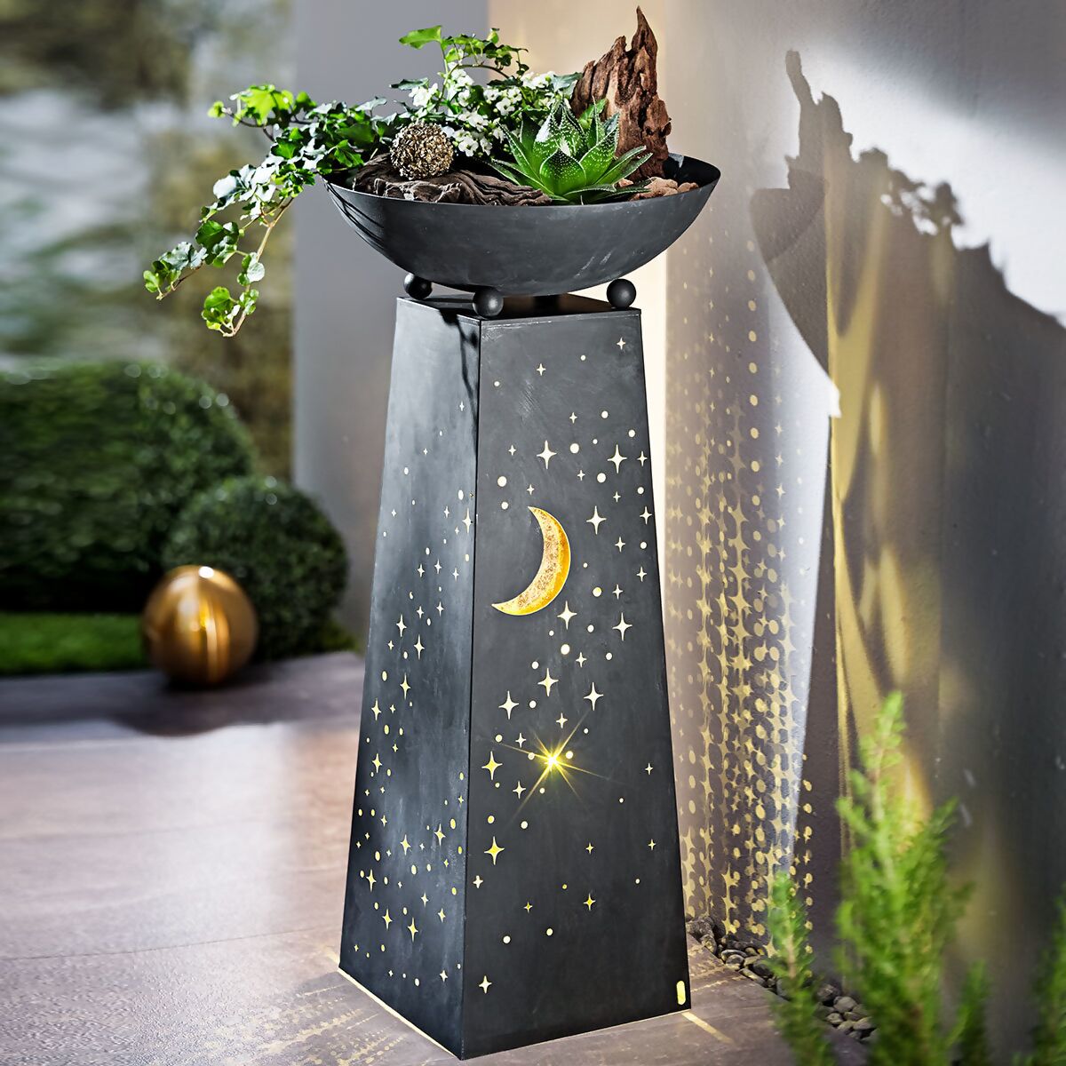 Pflanzsäule Sternenhimmel mit LED-Beleuchtung online bei kaufen Pötschke Gärtner